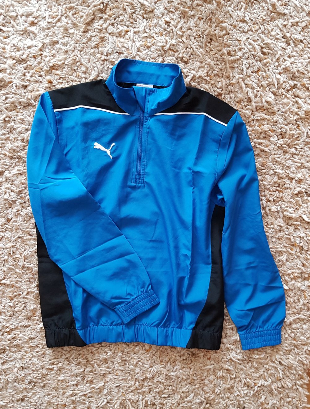 Neue Puma Laufjacke Funktionsjacke Windbreaker Zipper blau schwarz Gr.XS