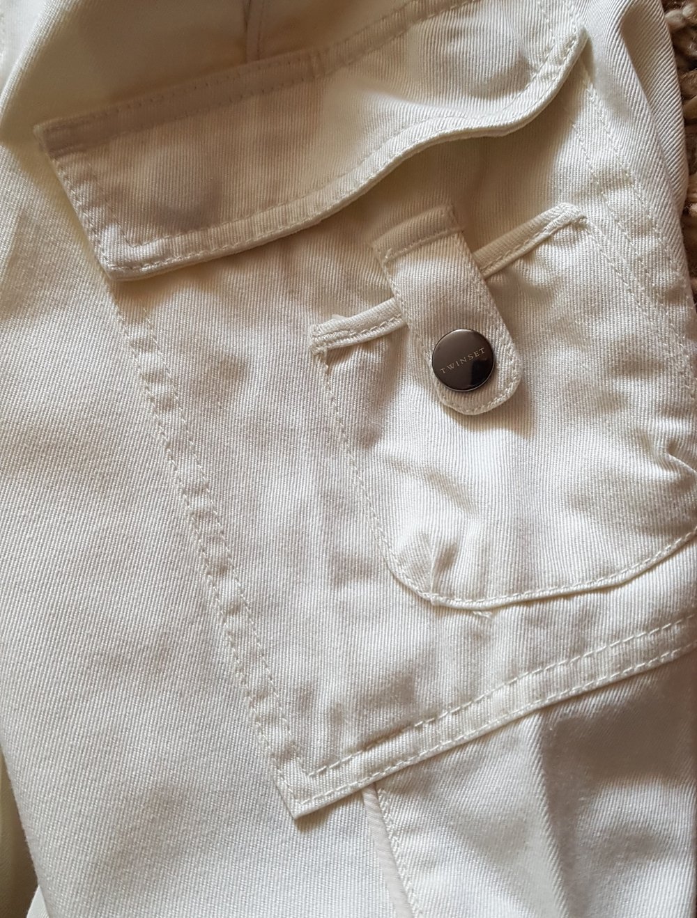 Twinset Simona Barbieri Cargohose weiß creme Gr.S