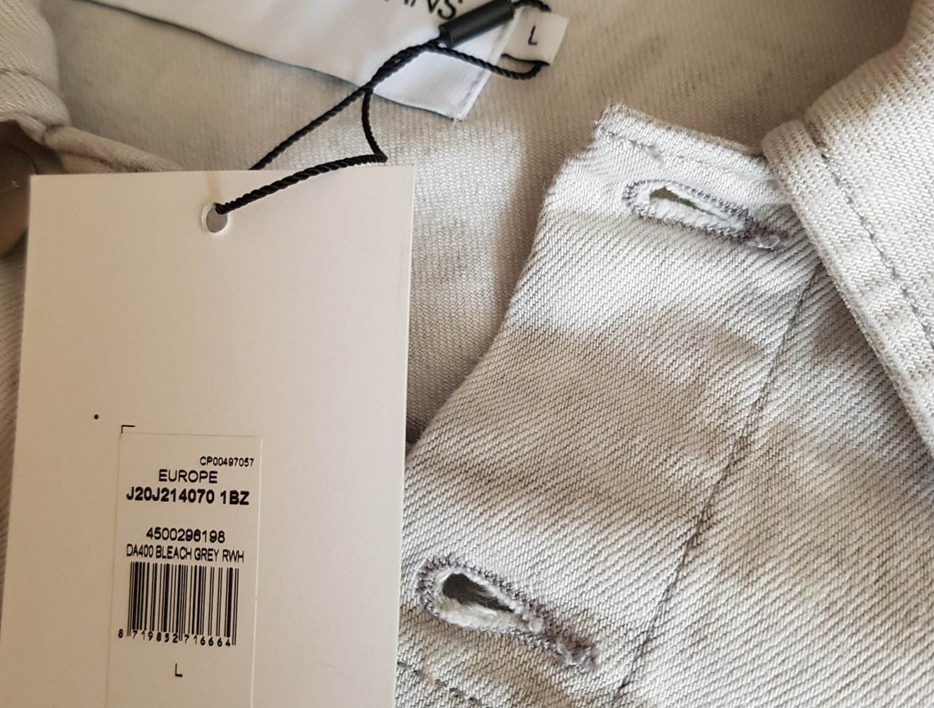 Neu! Calvin Klein Jeans Weste oversized hellgrau Gr.L
