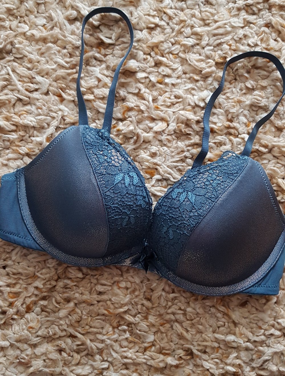Neu! Push-up BH Spitze Metallic  türkis dunkelgrün Gr.70B