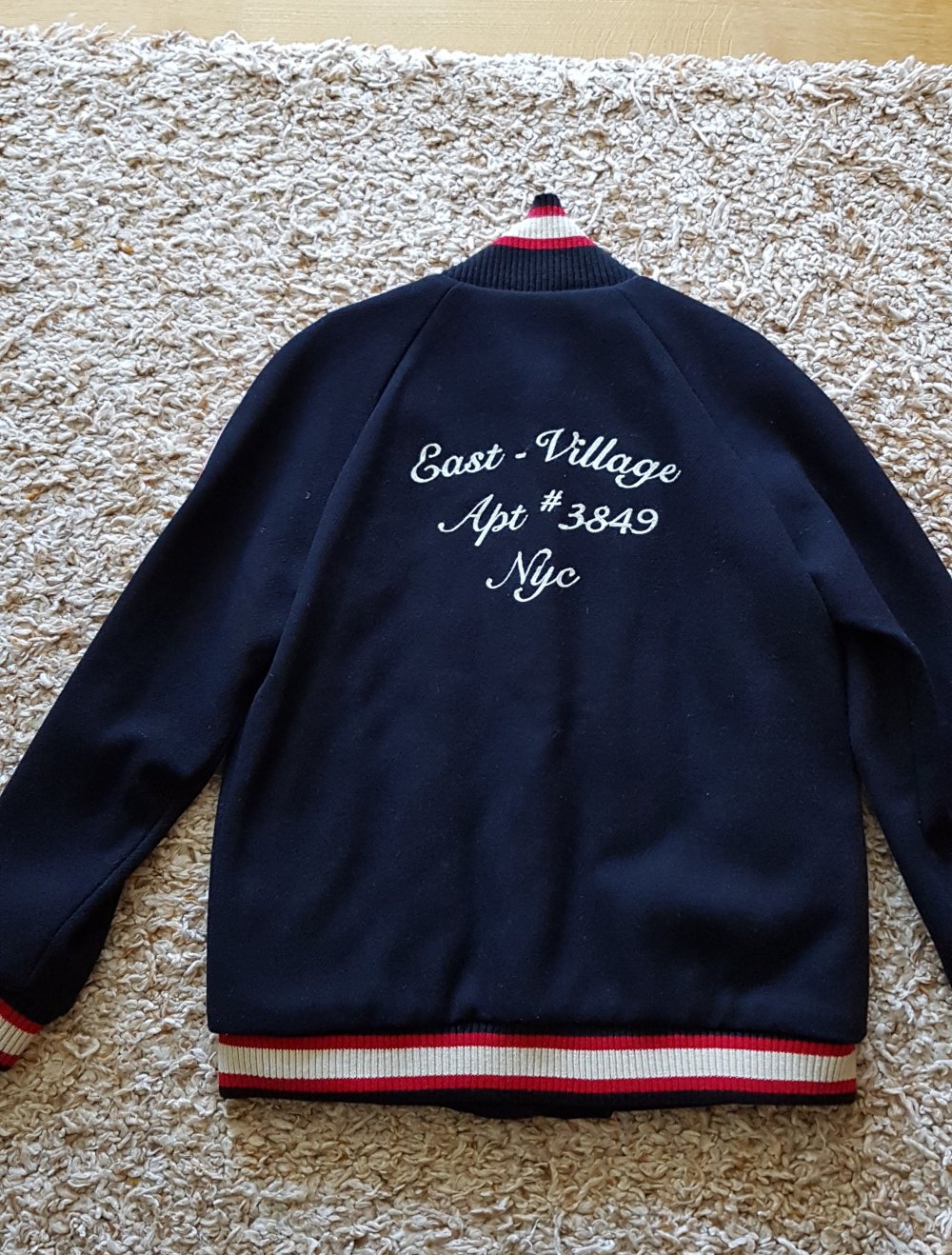 Zara oversized College Jacke mit Wolle Anteil dunkelblau Gr.L