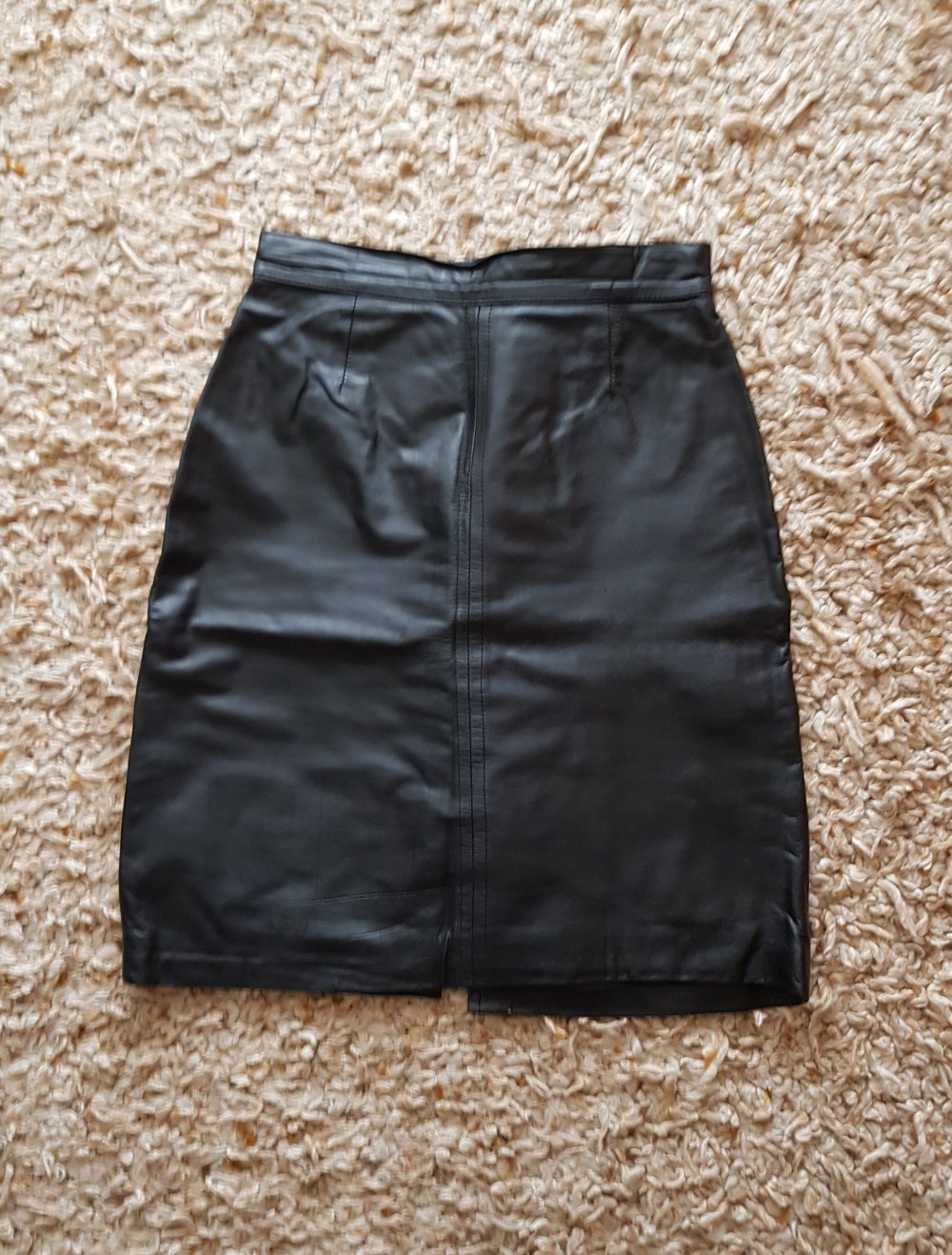 Vintage Echt Leder Rock Highwaist schwarz Gr.XS