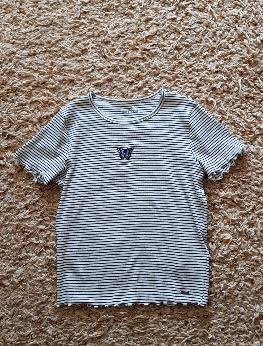 Hollister Shirt Tshirt  gestreift weiss schwarz Gr.XS neu