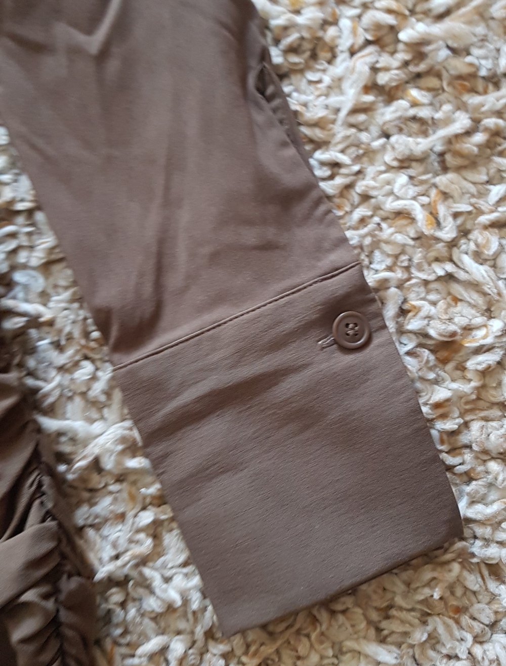 Neu! Zara  Hemdkleid Blusenkleid  Raffungen braun beige  Gr.XS