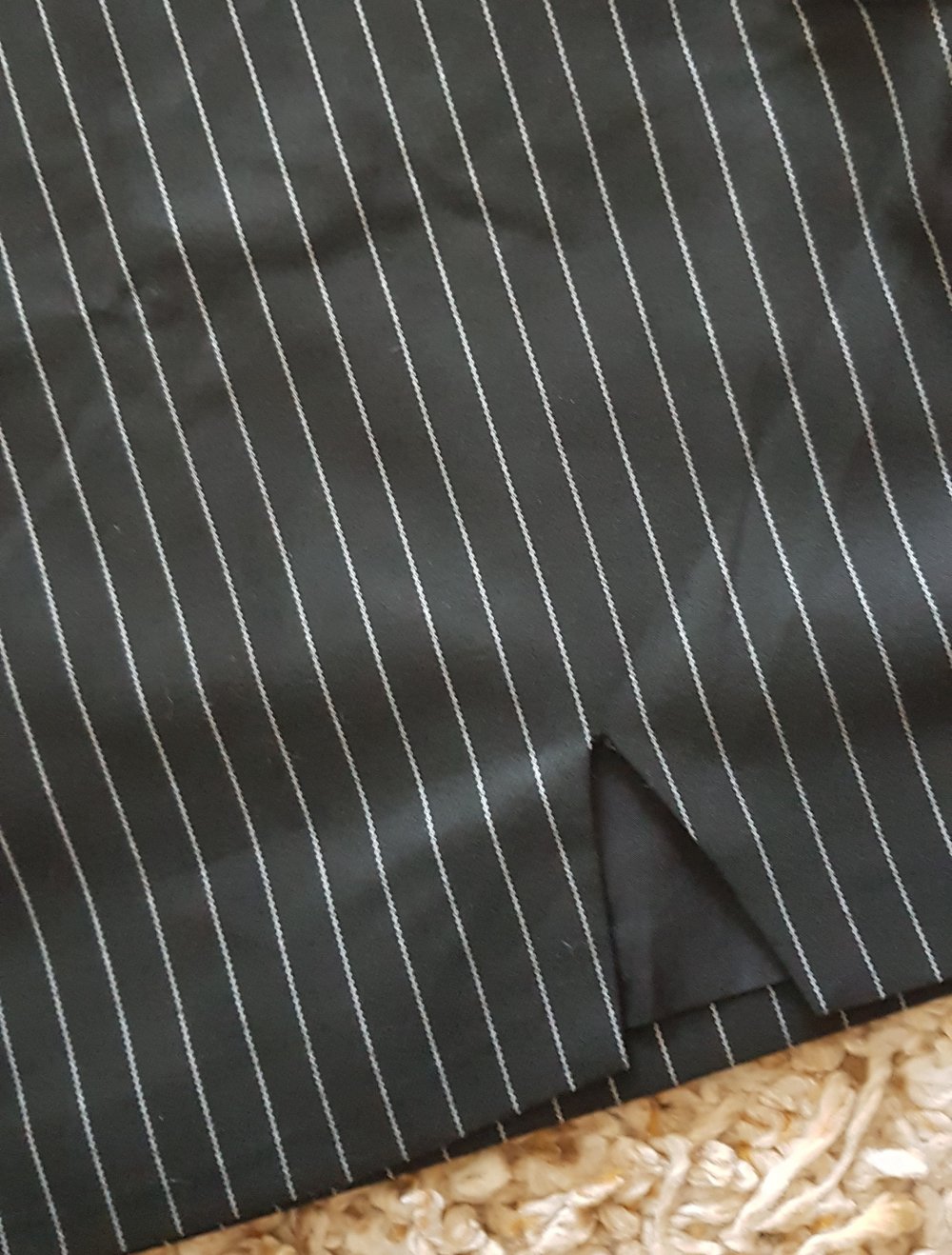 Neu! Schwarzer Mini Rock NadelStreifen  Gr.XS