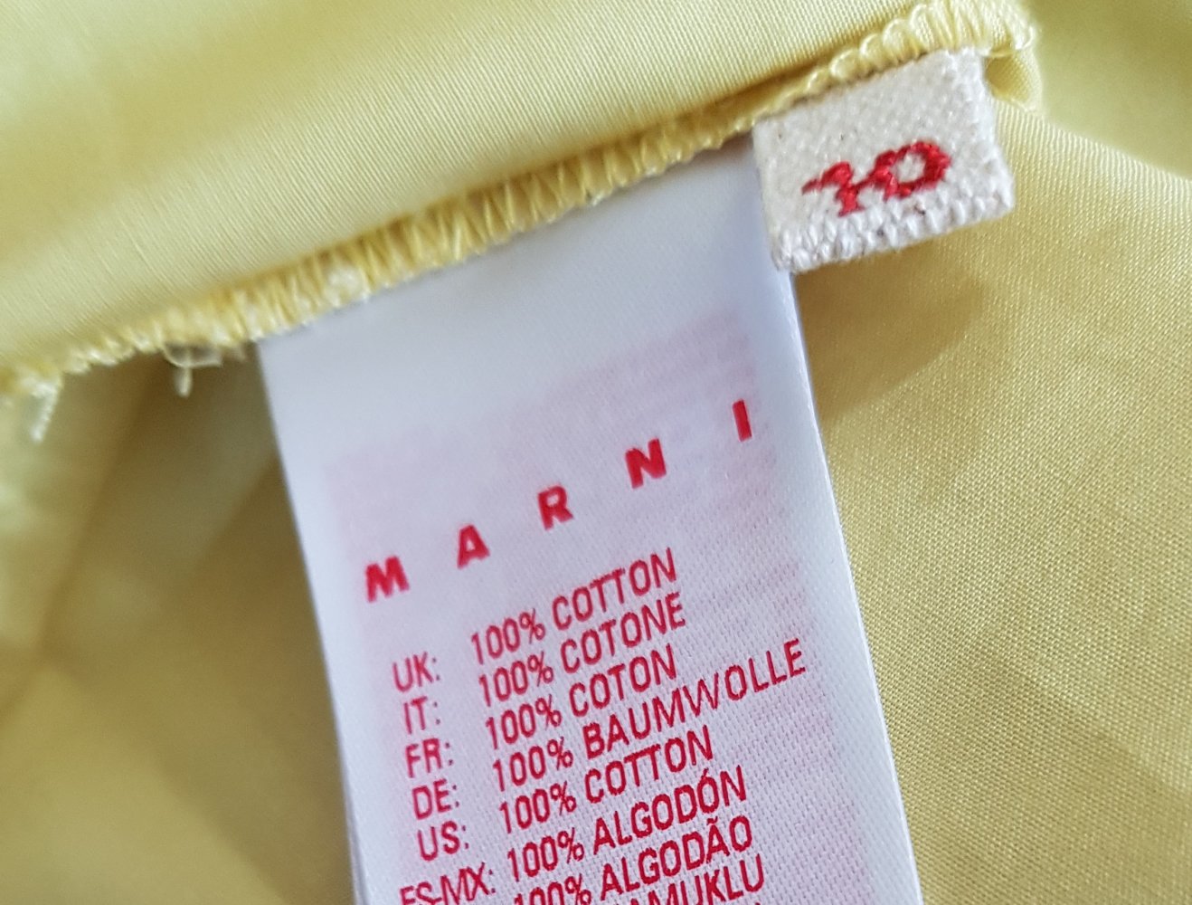 Neue Marni Bluse Blusenhemd Senfgelb weiß Baumwolle 100%