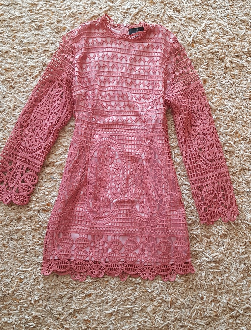 Elegantes Kleid Spitze Altrosa Rose Gr.38