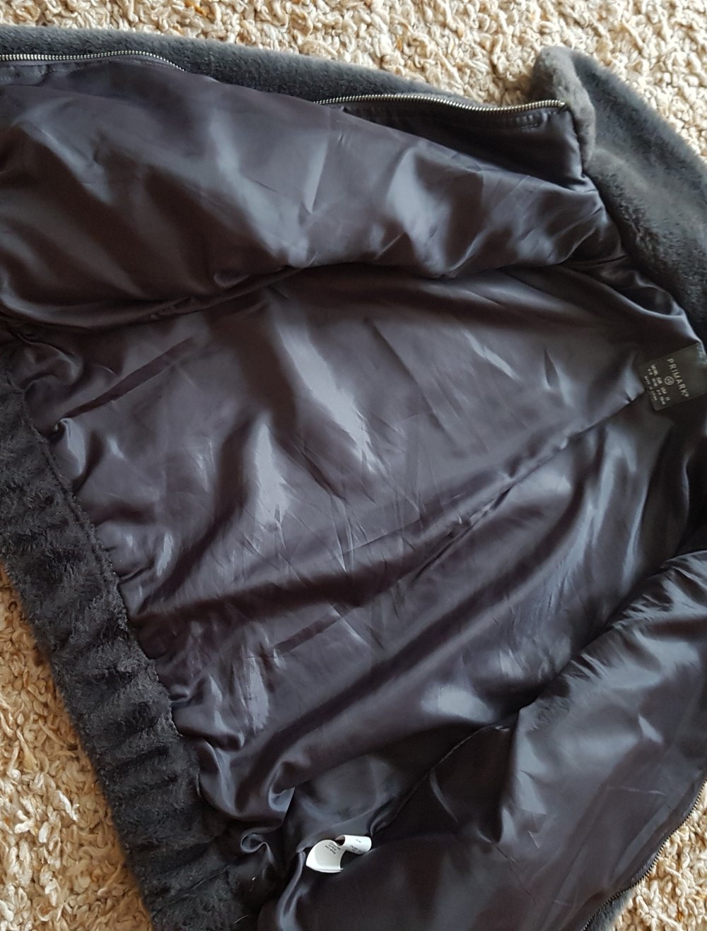Teddy Jacke Kunstfelljacke  cropped grau Gr.XS