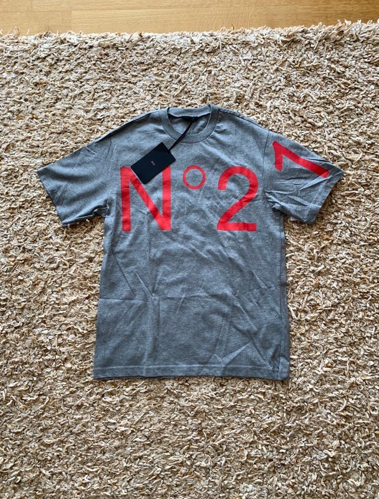 Neu! No21 graues  Tshirt mit Logo Print