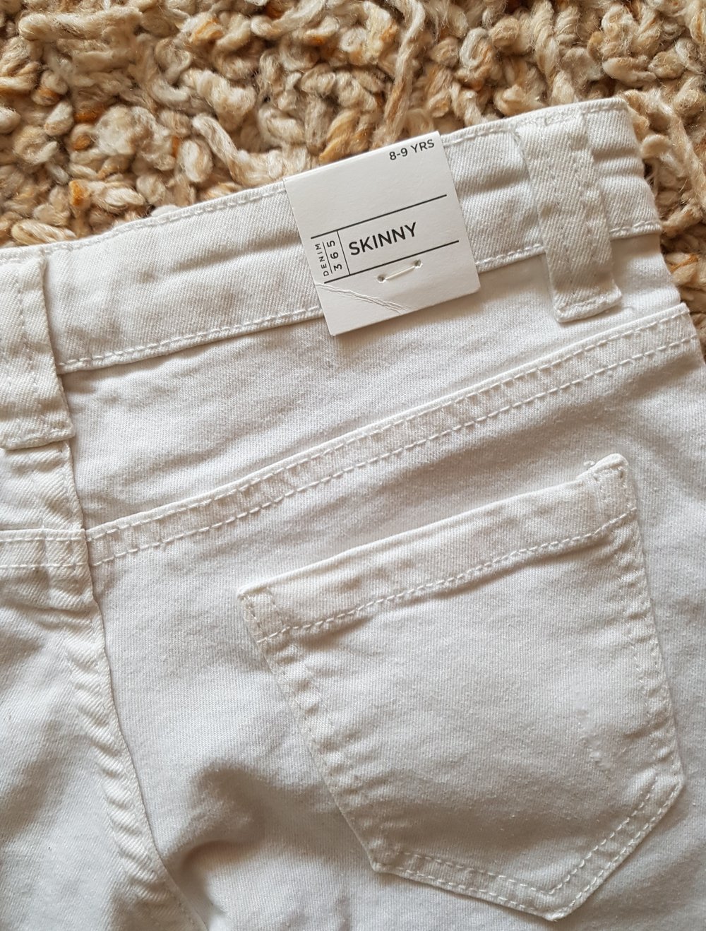 Neue Mädchen weiße Skinny  Jeans Hose 8/9 Jahre