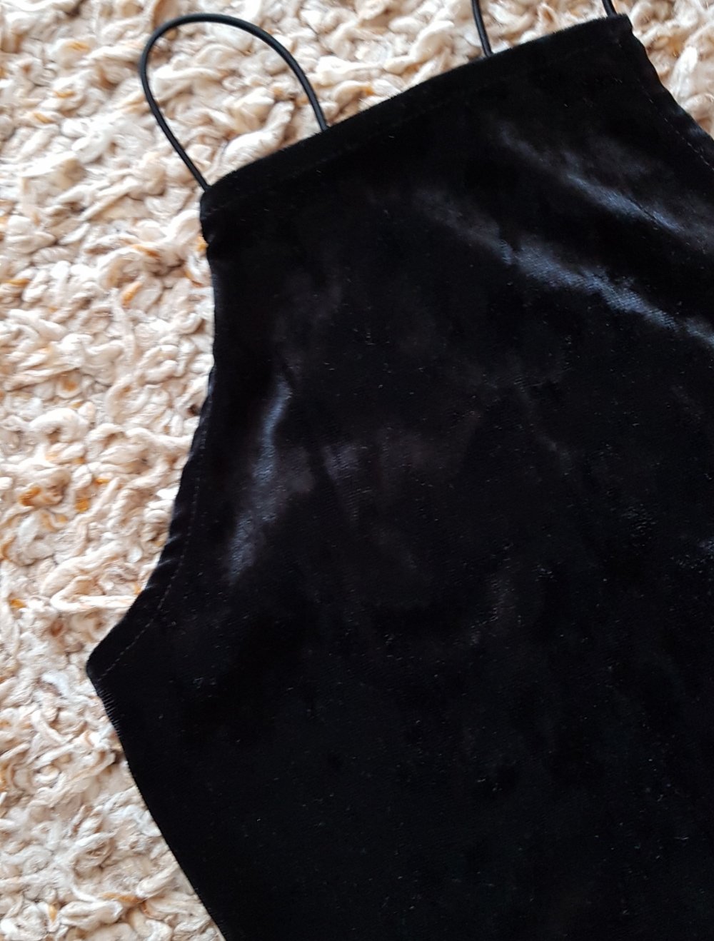 Schwarzes Samt Croptop  Gr.XS