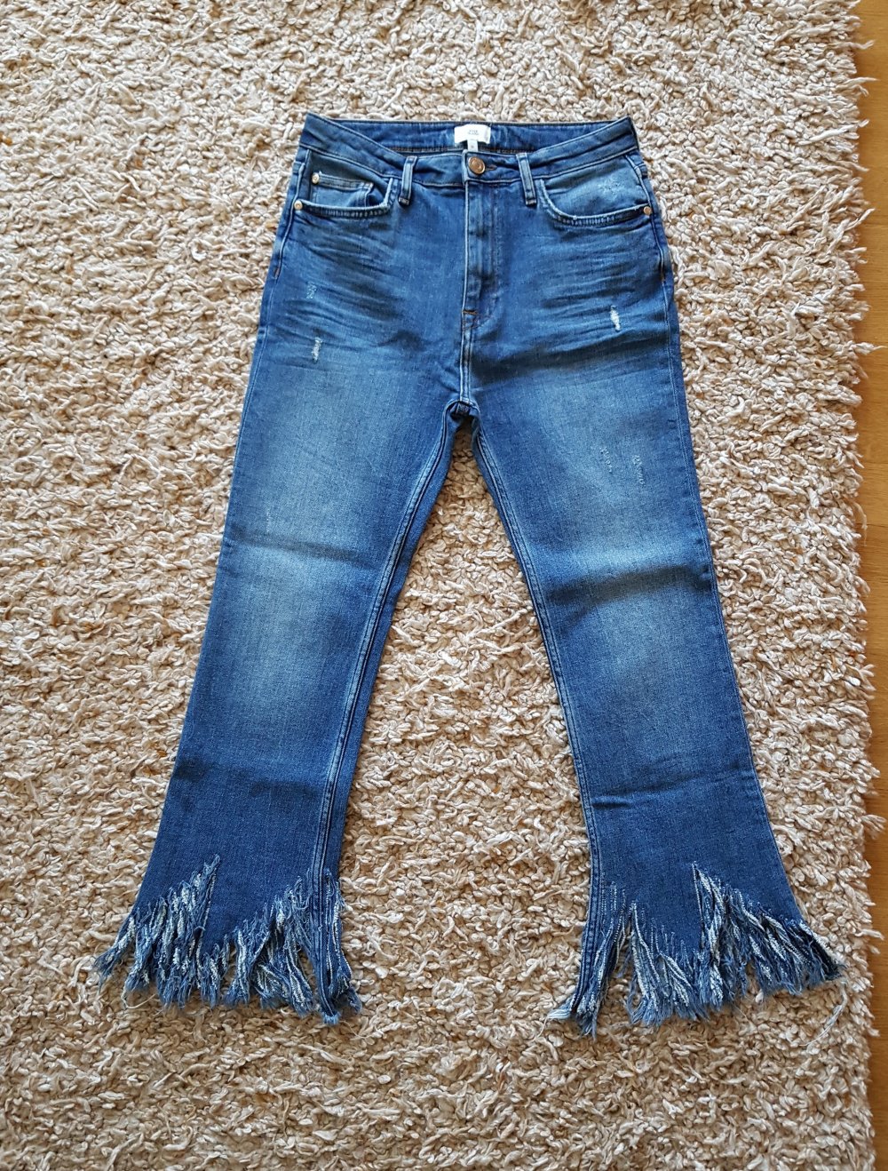Neu! Ausgefranste Jeans highwaist 7/8 Länge Ankle Gr.36