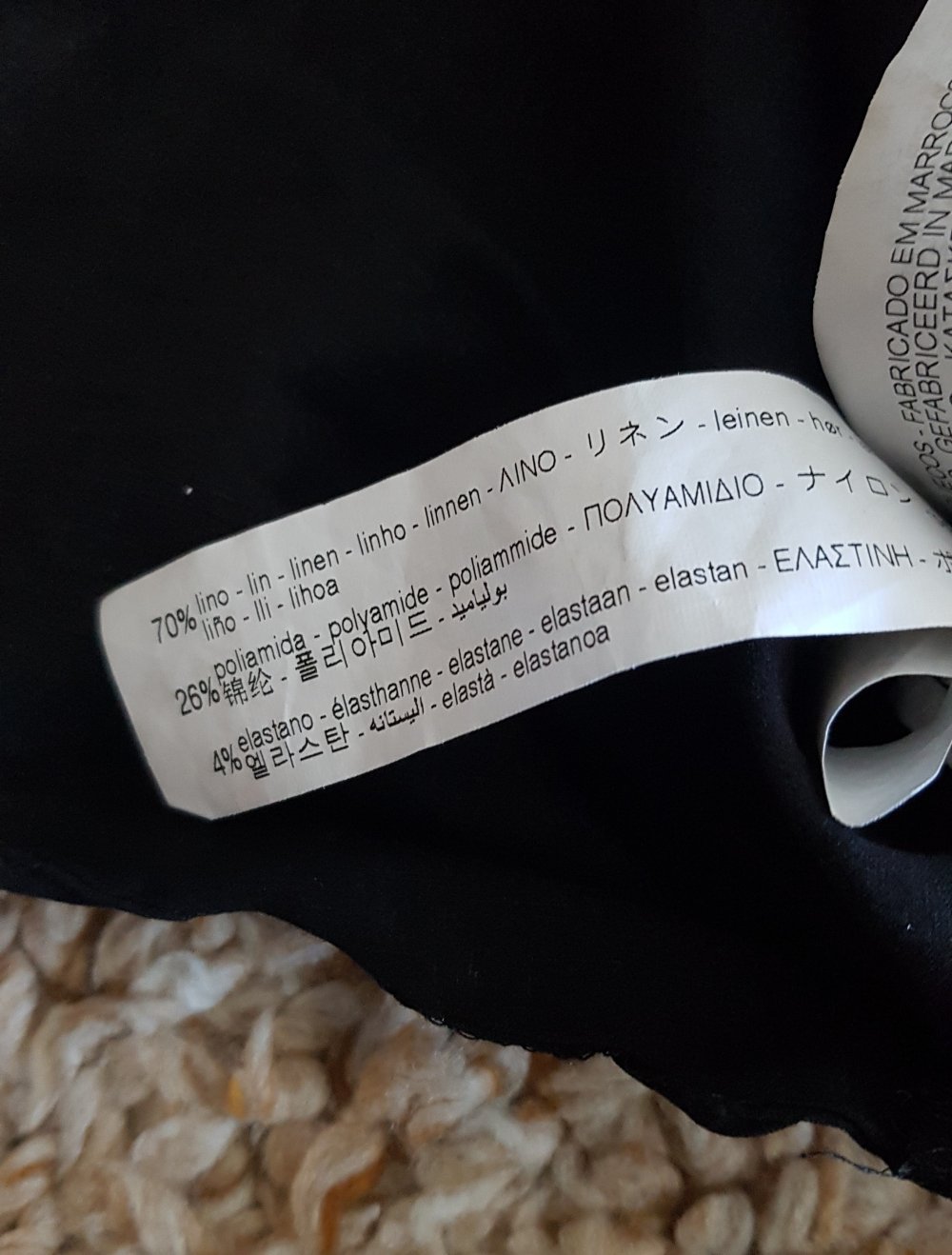 Zara Leinen One Shoulder Bluse Oberteil schwarz Gr.XS