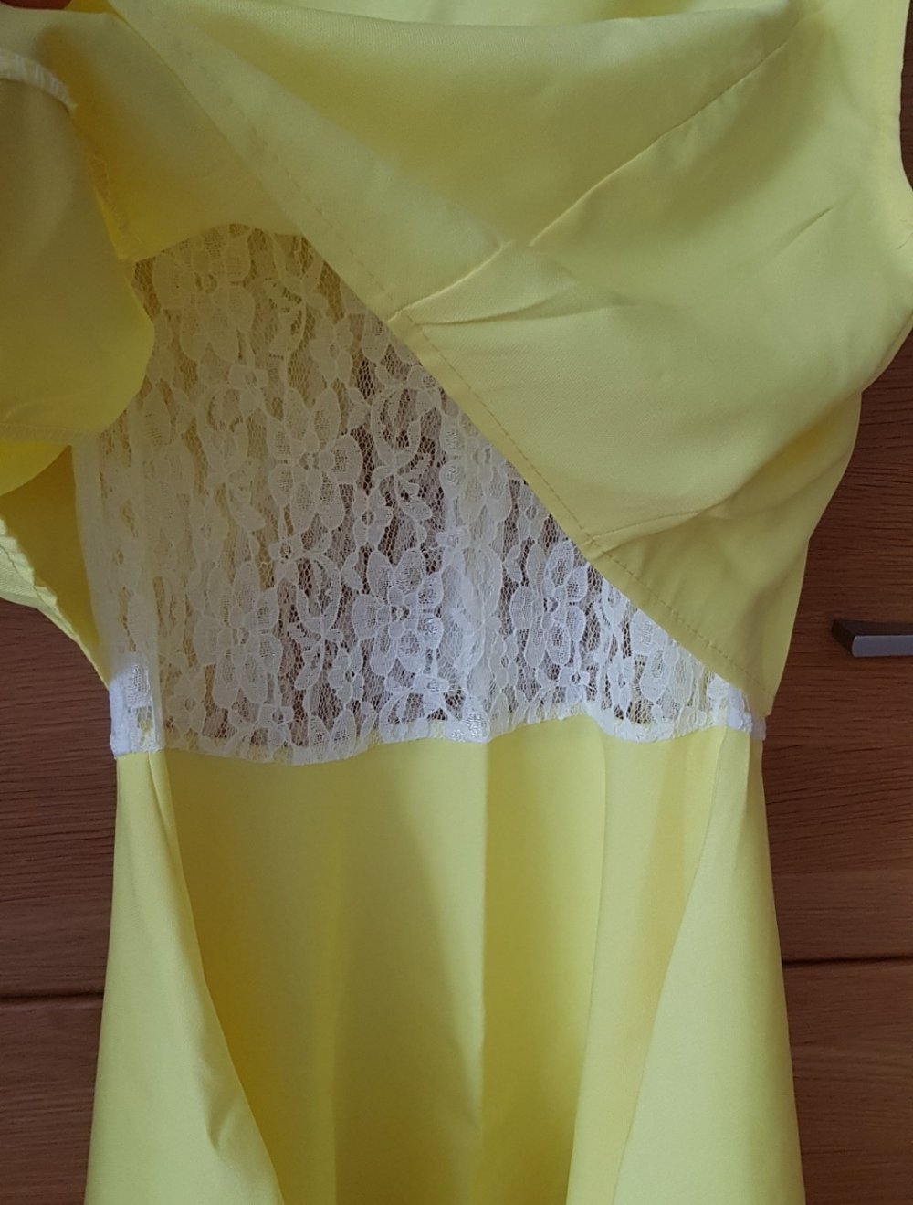Gelbes  Sommerkleid kurz mit Spitze Y2k Gr.XS