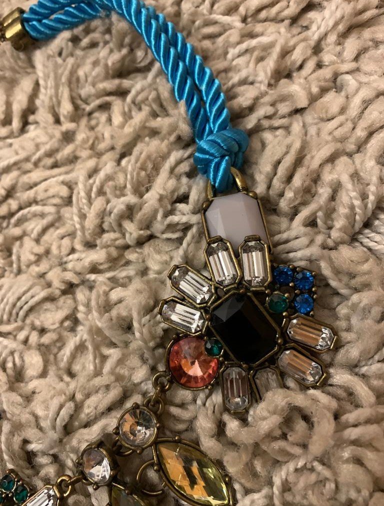 Schöne Vintage Statement Kette bunt Y2k