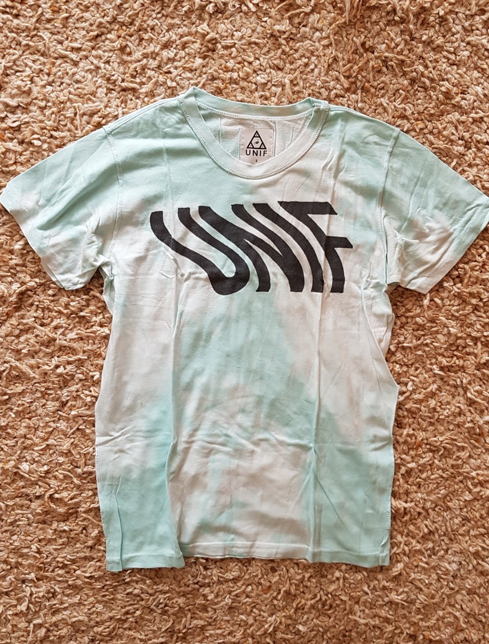 Batik Tshirt Shirt mint weiß  oversized Baumwolle Gr.S