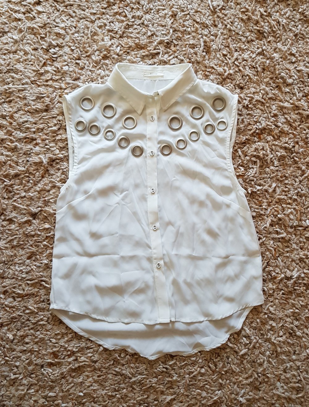 Weiße Bluse mit Cutout Y2k Gr.S