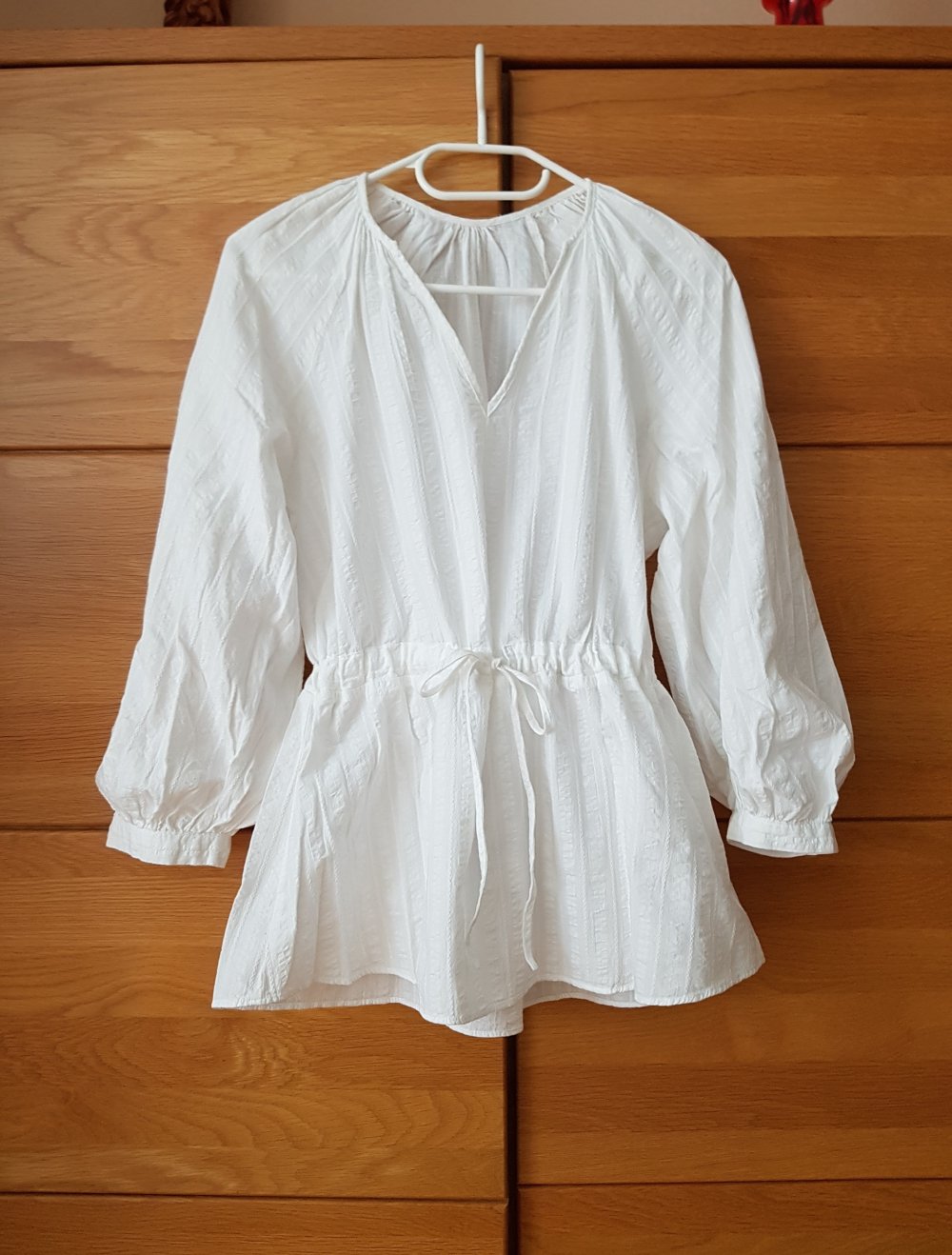 Weiße Bluse Tunika 100%Baumwolle Gr.S
