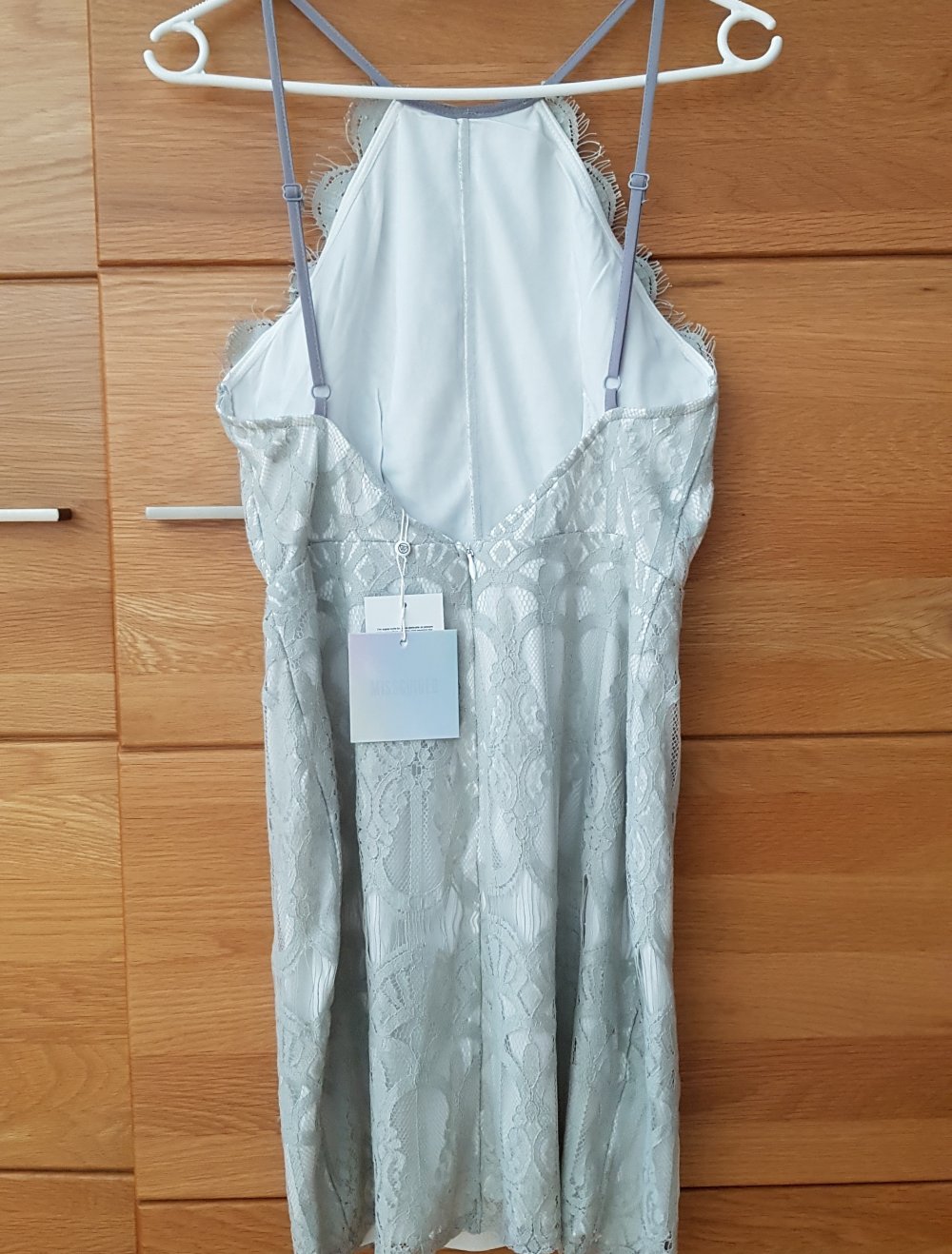 Neu! Cocktailkleid Partykleid Spitze hellgrau Gr. M
