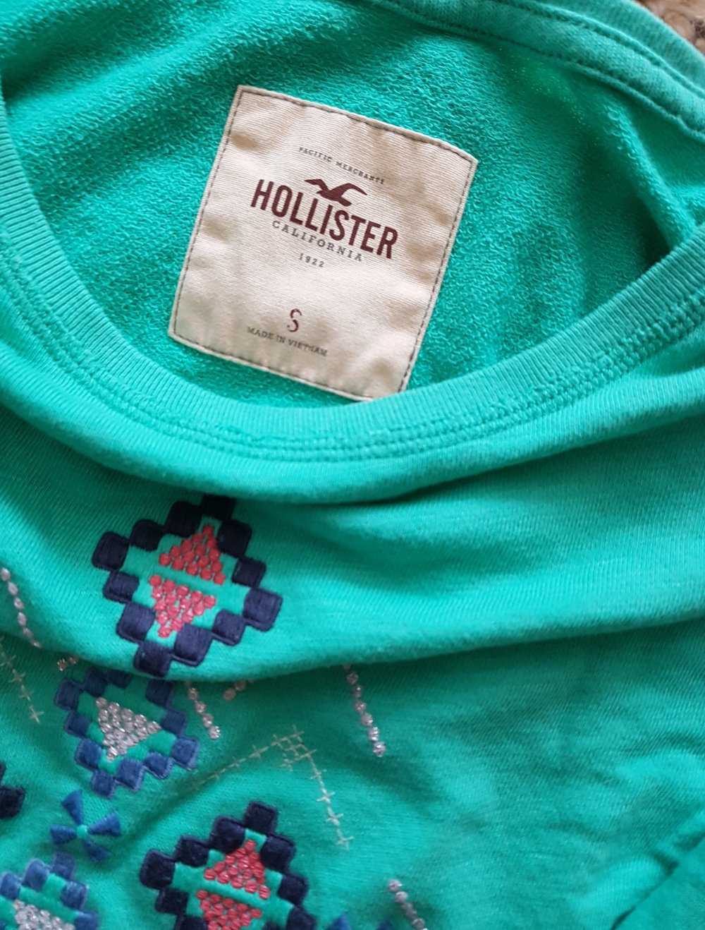 Hollister Sweater Longsleeve Pulli Boho Ethno Türkis Gr.S