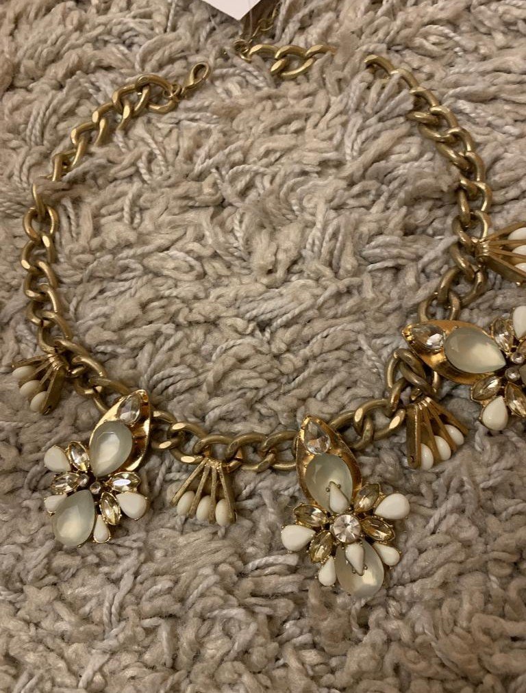 Statement Kette altgold Steine Y2k  neu