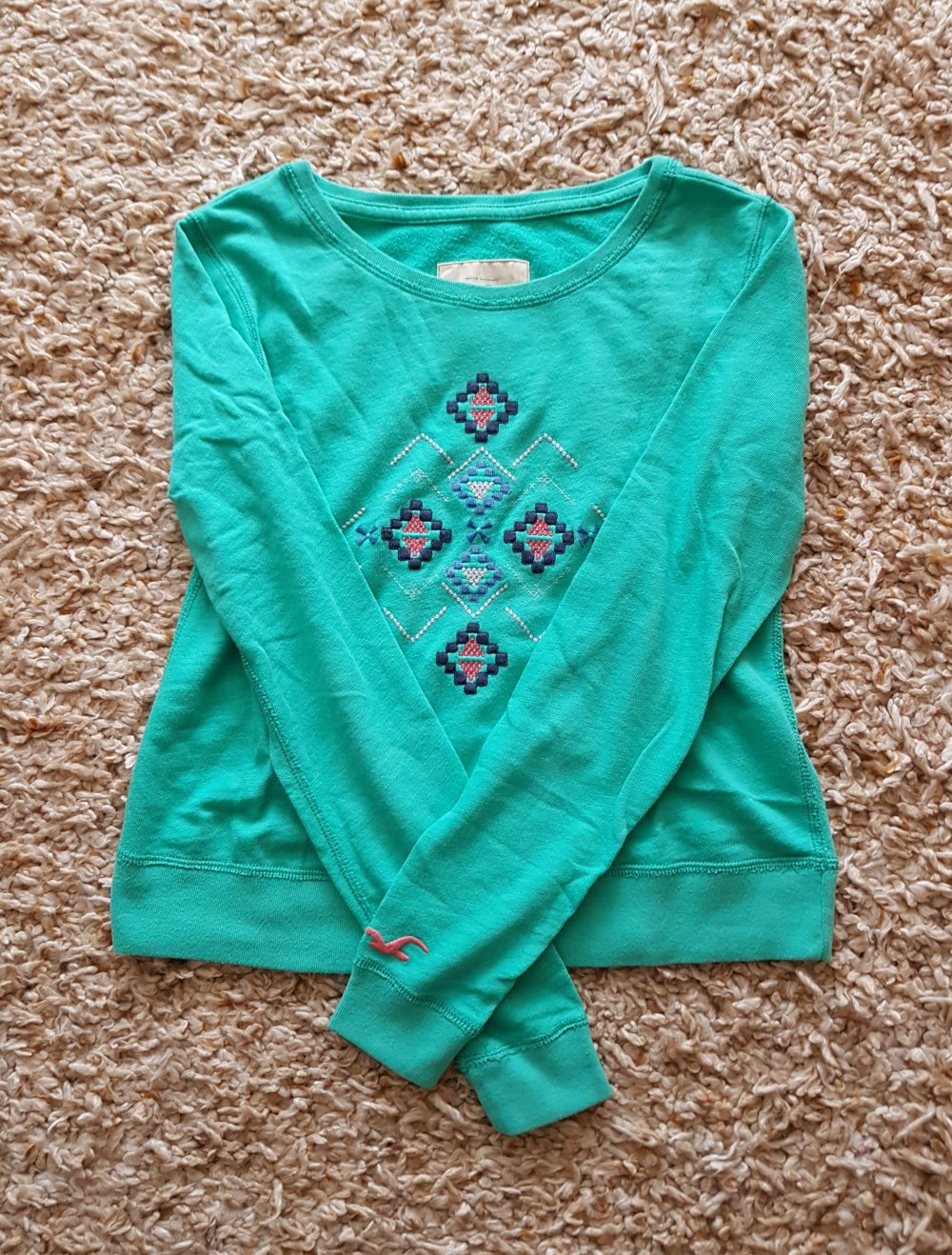 Hollister Sweater Longsleeve Pulli Boho Ethno Türkis Gr.S