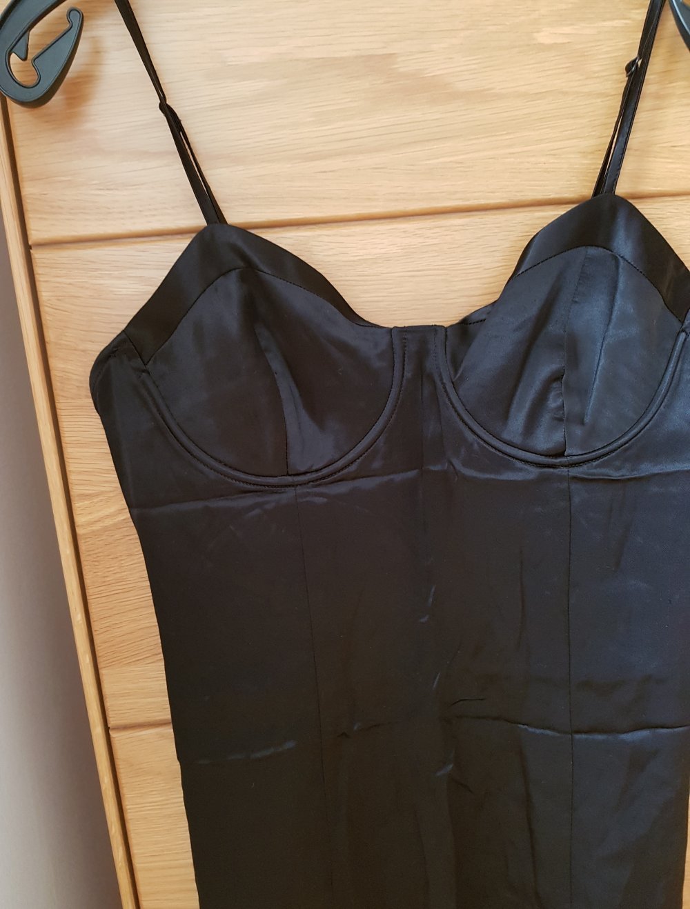 Schwarzes Mini Kleid  Partykleid Satin Gr.M