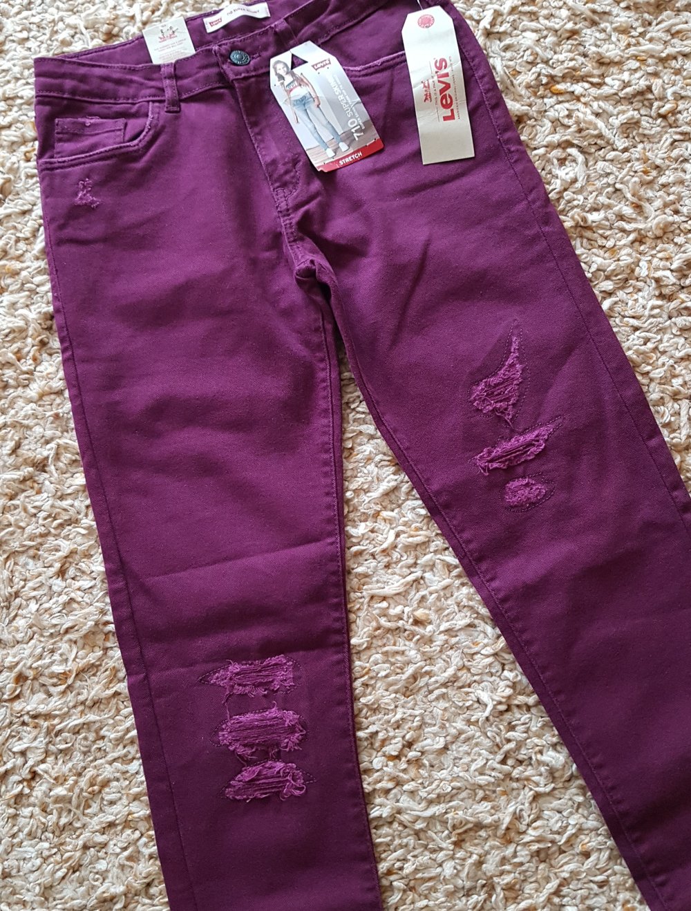 Neu! Levi's 710 Skinny Jeans Stretch burgunderrot 164cm/16J