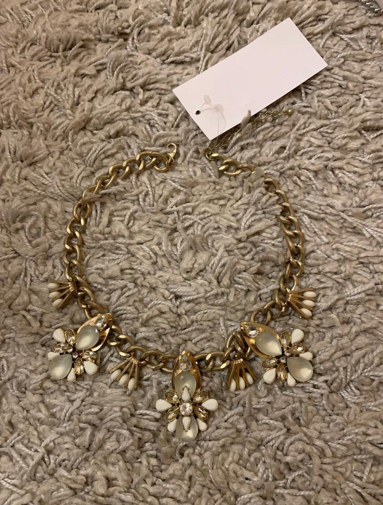 Statement Kette altgold Steine Y2k  neu