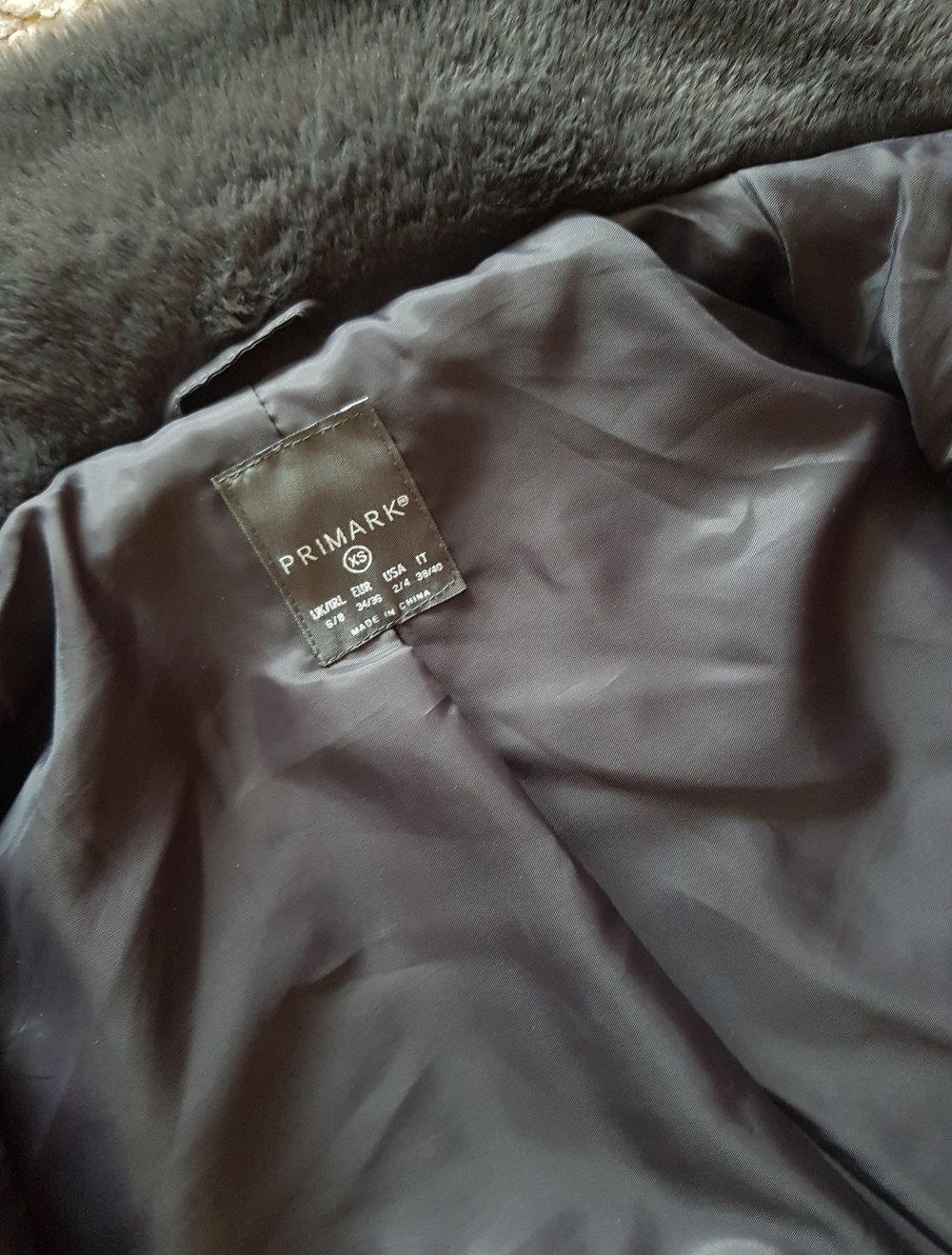 Teddy Jacke Kunstfelljacke  cropped grau Gr.XS