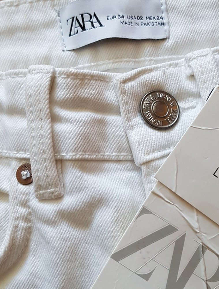 Neu! Zara weiße Jeans Highwaist  Gr.34