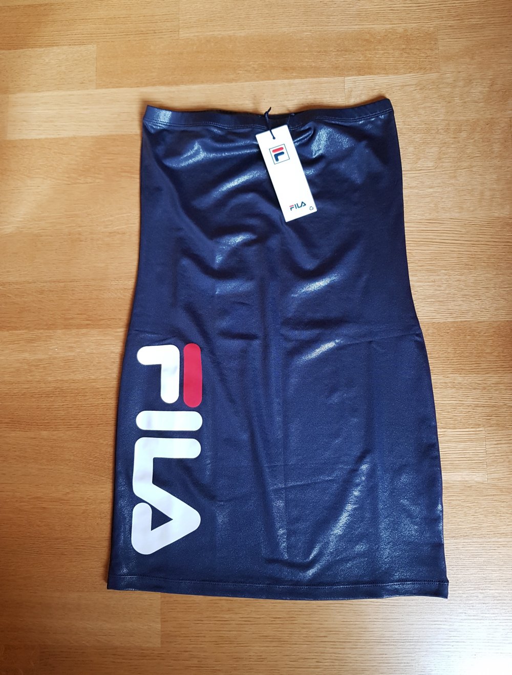 Neu! Fila Bandeau Kleid Bodycoon dunkelblau metalic mit Logo Gr.S
