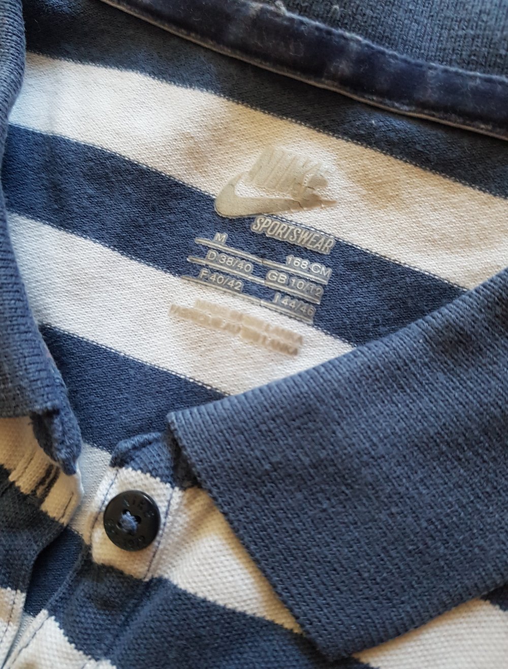 Nike Vintage Polo Shirt Streifen blau weiß Gr.M
