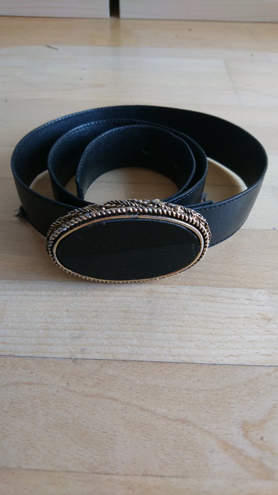 Vintage retro Gürtel mit ovaler Brosche 70er 