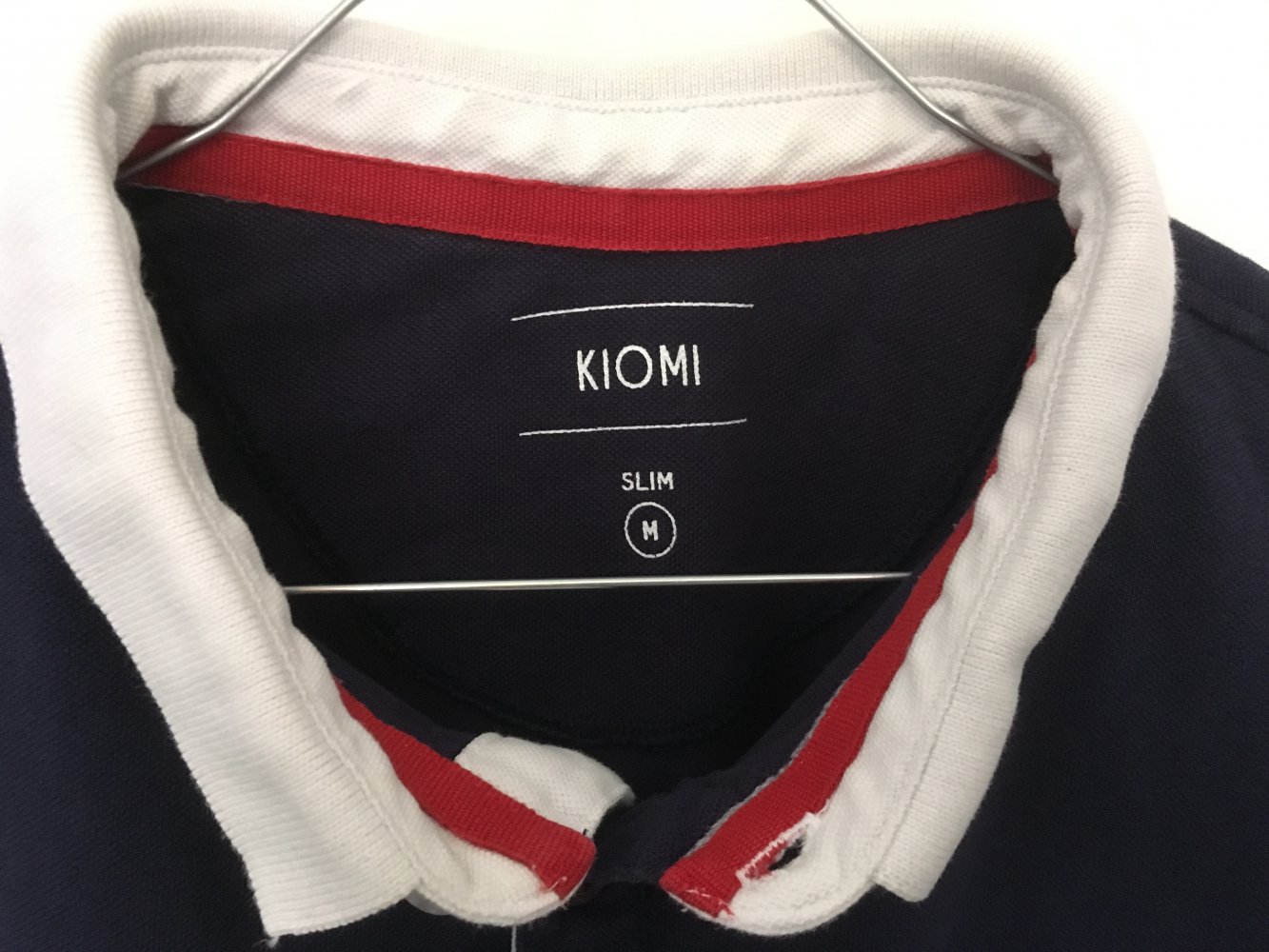 Polo Shirt Kiomi Slim M navyblau rot weiss