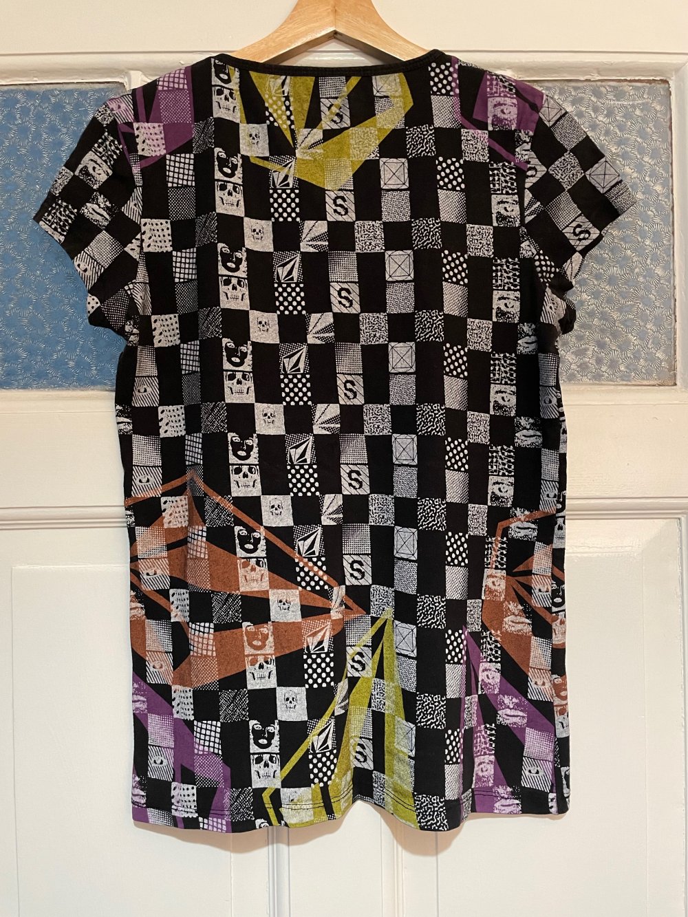 T-Shirt Skate Checkered Print Muster Schachmuster