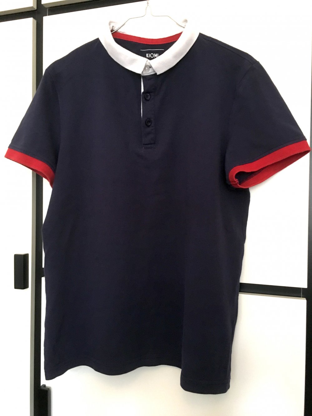 Polo Shirt Kiomi Slim M navyblau rot weiss