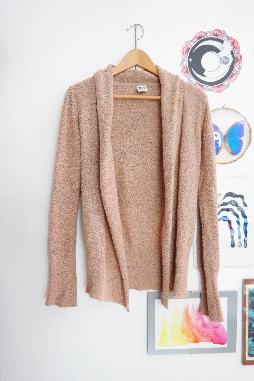 Vero Moda Strickjacke Cardigan rose meliert Boucle S 36 M 38