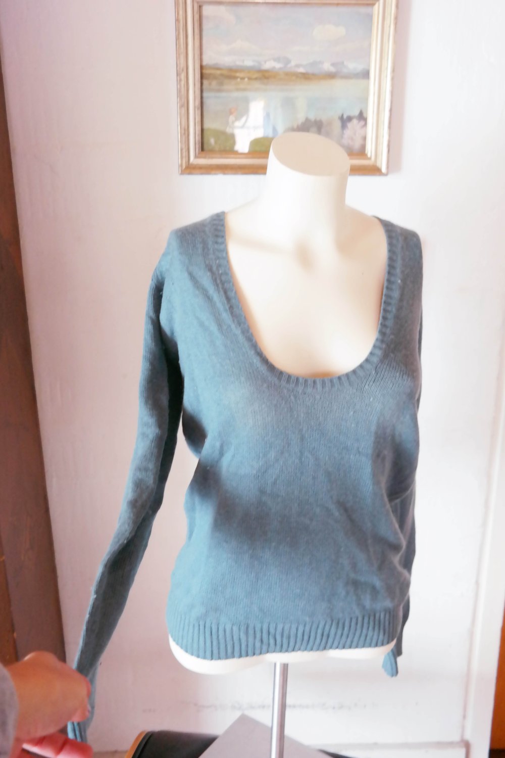 Zara Pullover Kaschmir Wolle Seide taubenblau M 38 petrol Strickpullover Kaschmirpullover