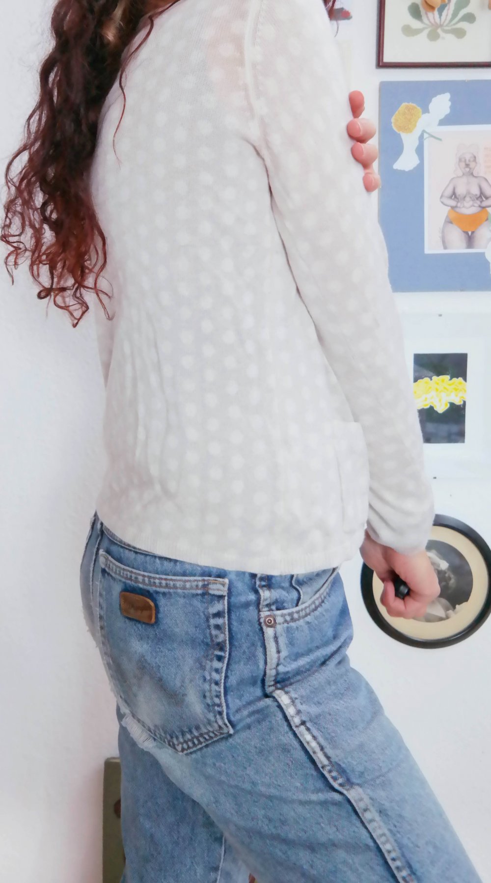 Nice Connection Paris NC Strickjacke Wolljacke Cardigan Strick Wolle Muster Punkte Vogel Schwalbe S 36 M 38