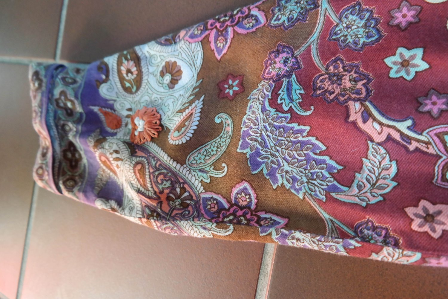 Lockere Sommerhose bunt Ethno Hippie XL XXL Taschen Stickerei bestickt 