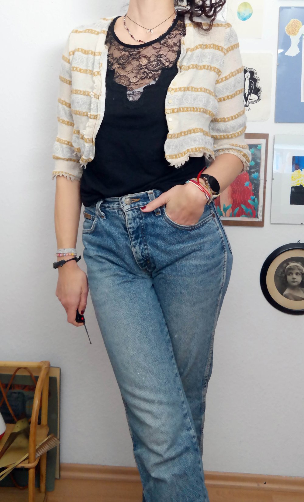 Zara Jacke Bolera Hippie Ethno Streifen Folklore bunt M 38