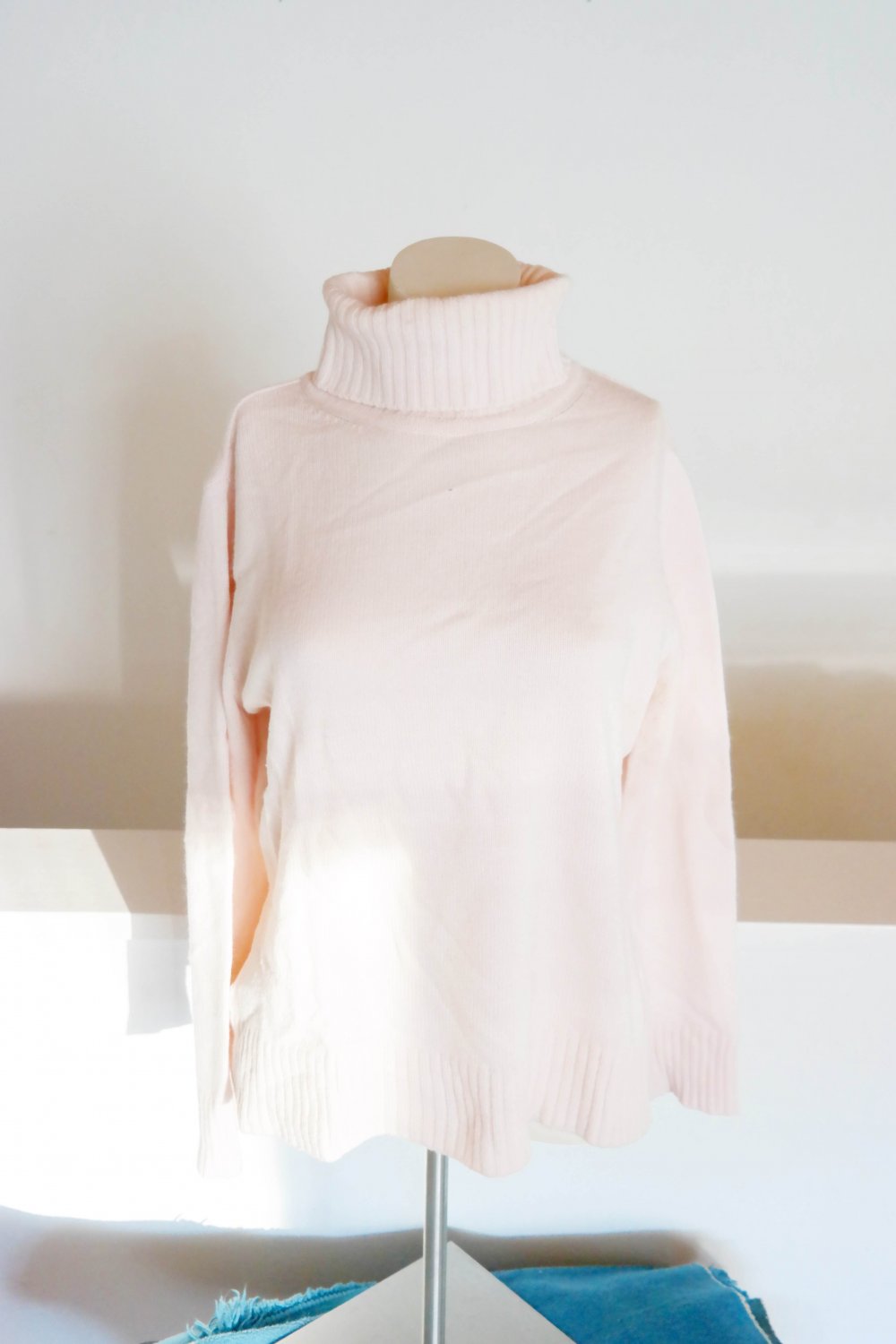 Oui Rollkragenpullover Pullover Wolle Angora rosa pastell Wollpullover 40 L