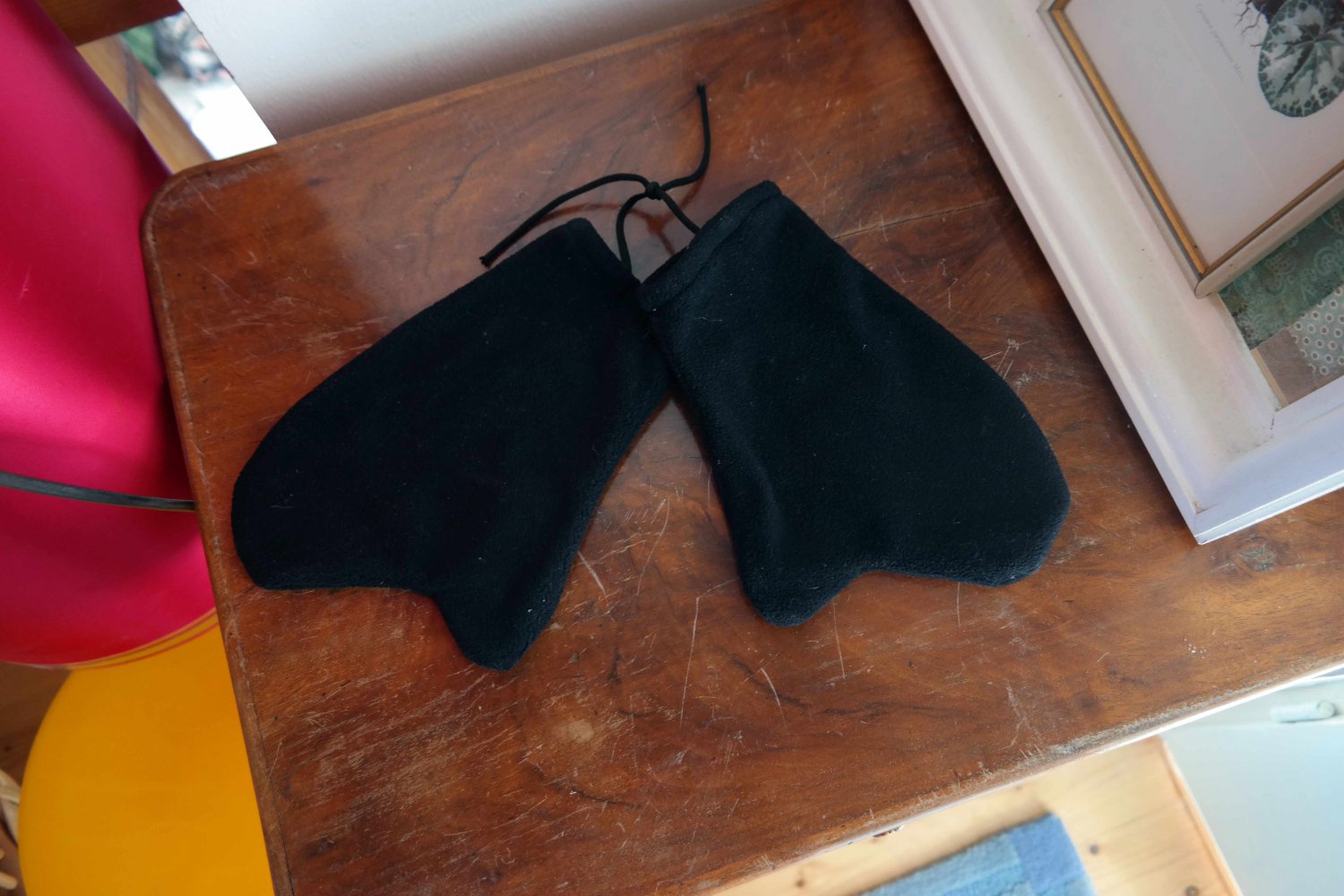 Handschuhe Handmade Pfoten Kitty Katzenpfoten schwarz rosa Fleece Fleecehandschuhe Kawaii Lolita Cosplay