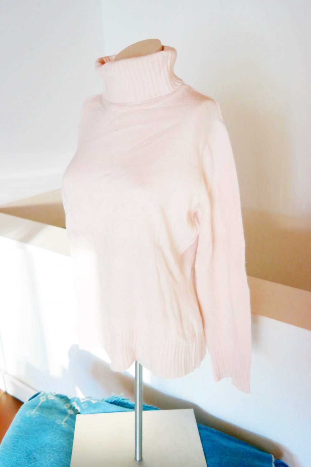 Oui Rollkragenpullover Pullover Wolle Angora rosa pastell Wollpullover 40 L