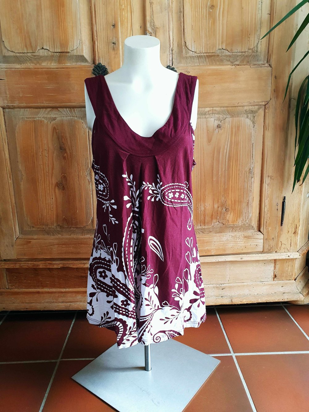 Tunika Top Yessica burgunderrot lila rot Muster Paisley C&A L 40 M / 38