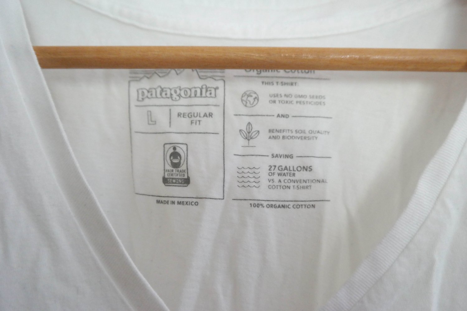 Patagonia Shirt Tshirt weiß Druck Live Simply Biobaumwolle Organic Cotton L 40 Damen