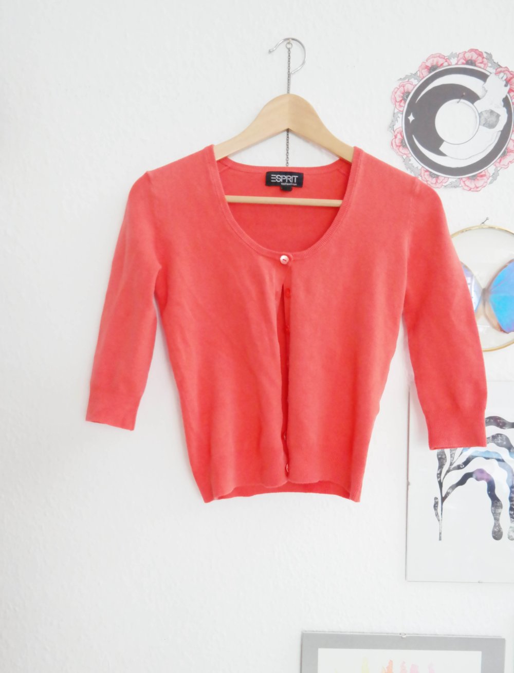 Esprit Kurzes Jäckchen Cardigan Bolero lachs Koralle S 36