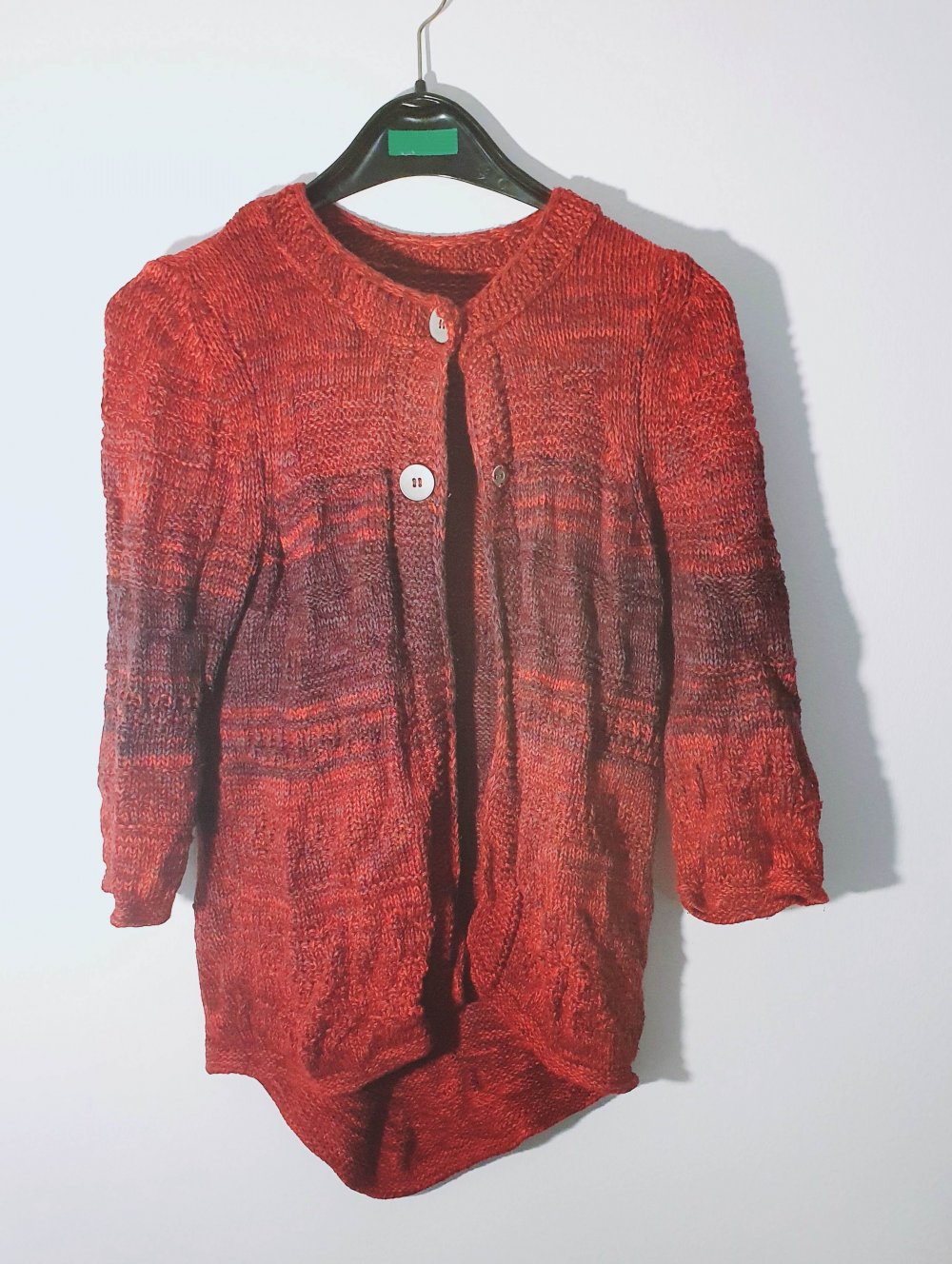 Strickjacke Farbverlauf Beerenfarben bunt rot lila Cardigan M 38