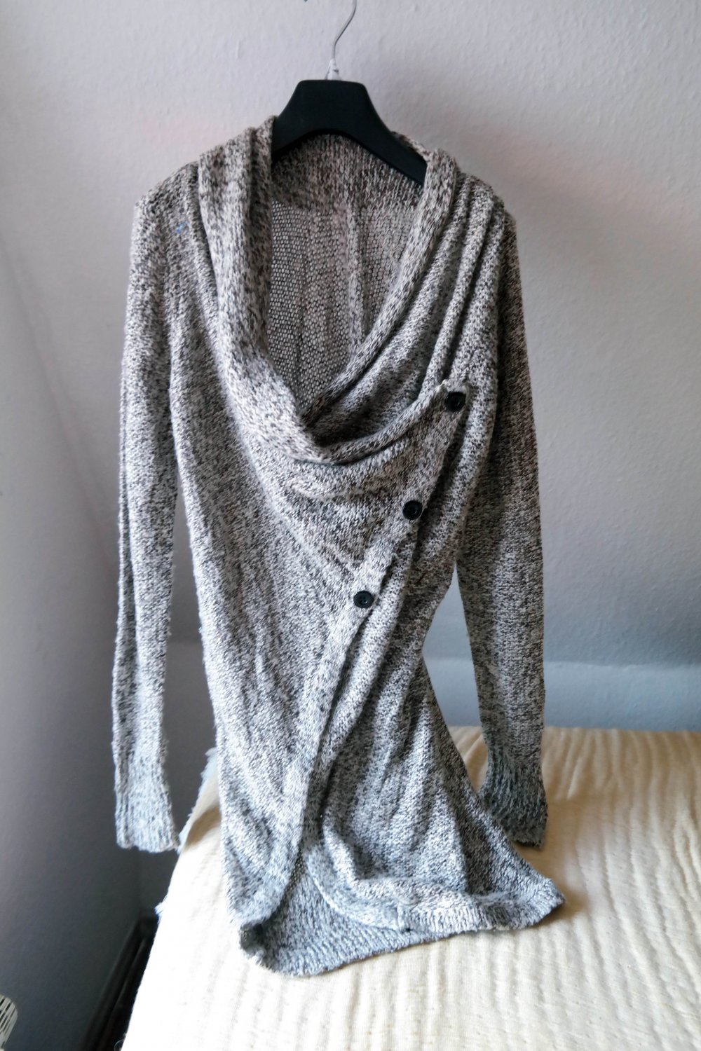 Wasserfall Cardigan Vero Moda Strickjacke meliert braun creme M 38
